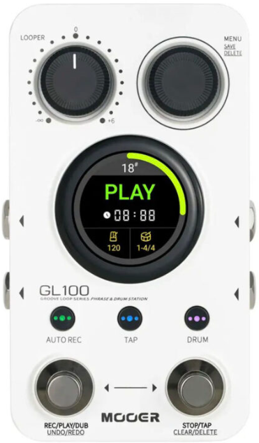 Pedal Looper Estéreo c/ 300 Min de Gravação, Drum Machine Inteligente e AI Band Technology – MOOER GL100