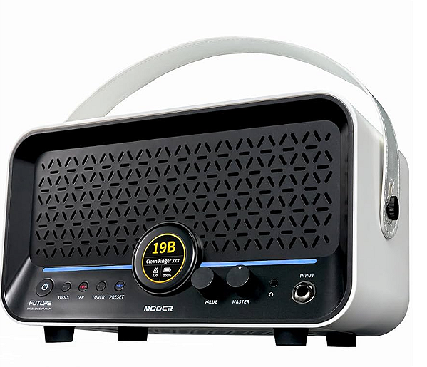 Amplificador Inteligente MOOER FUTURE F15i LI BRANCO - Cria sozinho por IA a cadeia de efeitos e Separa tracks de audio (Stems)