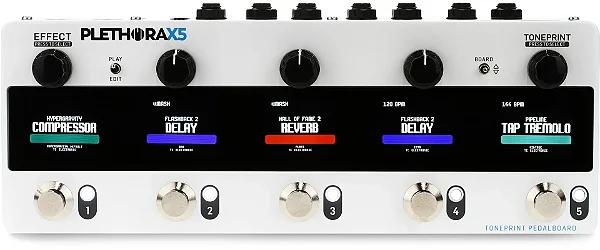 Pedalboard TonePrint com vários efeitos e 5 footswitches MASH - TC Electronic Plethora X5