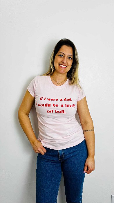 T-SHIRT ROSA PIT BULL P/M