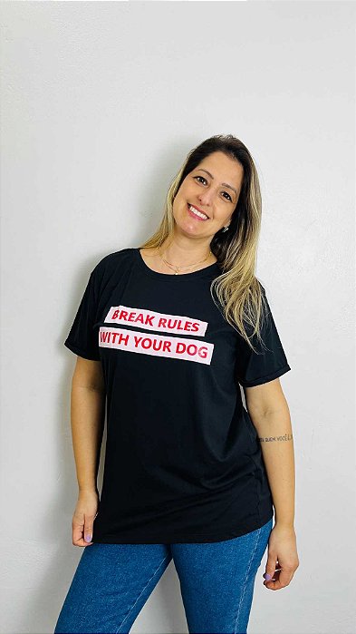 T-SHIRT PRETA  BREAK RULES P/M/GG