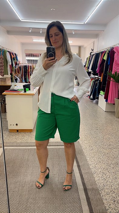 CAMISA FEM ML VISCOLINHO BRANCA G