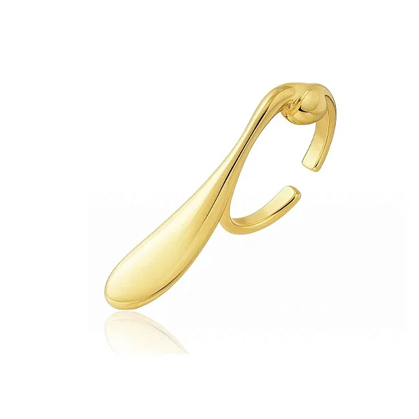 ANEL GOTA DE ORVALHO AJUSTAVEL BANHADO A OURO 18K
