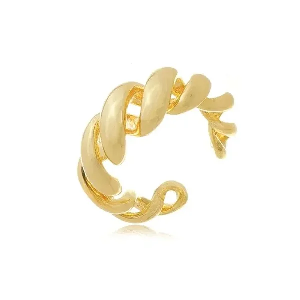 ANEL CORDAS TRANÇADAS BANHADO A OURO 18K