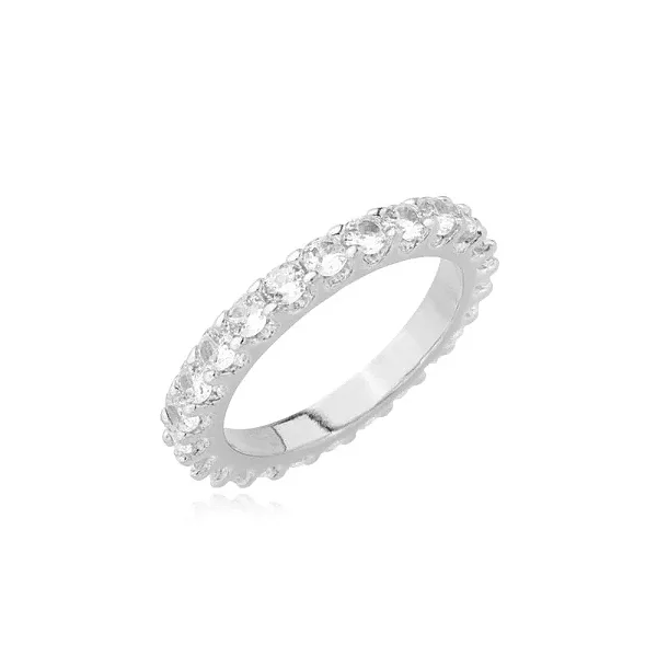 ANEL CIRCULADO DE ZIRCÔNIA 2.5MM PRATEADO
