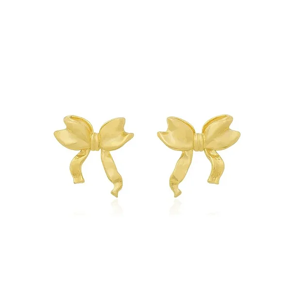 BRINCO ASAS LAÇO BANHADO A OURO 18K