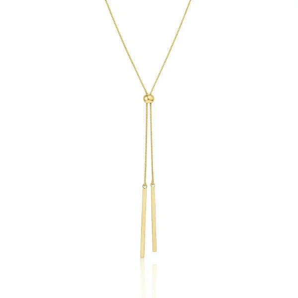 CORDÃO DUPLA TORRE BANHADO A OURO 18K