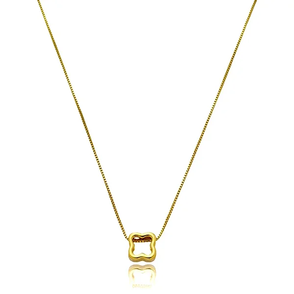 CORDÃO FLOR RICA VAZADO 10 MM BANHADO A OURO 18K