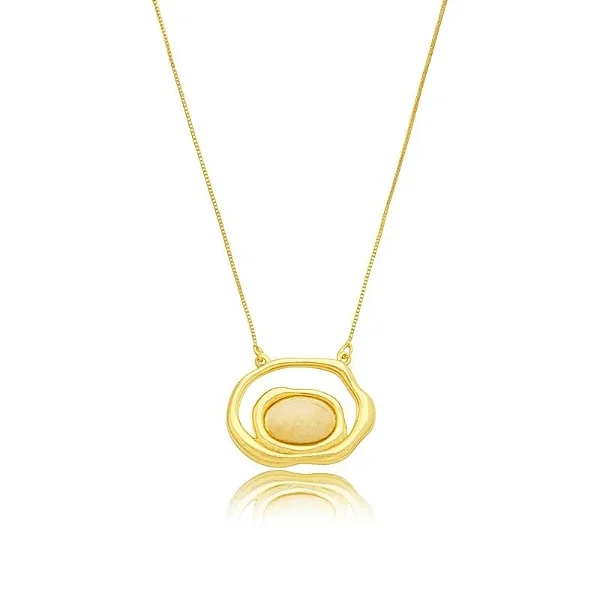 CORDÃO OVO DE DRAGÃO BANHADO A OURO 18K