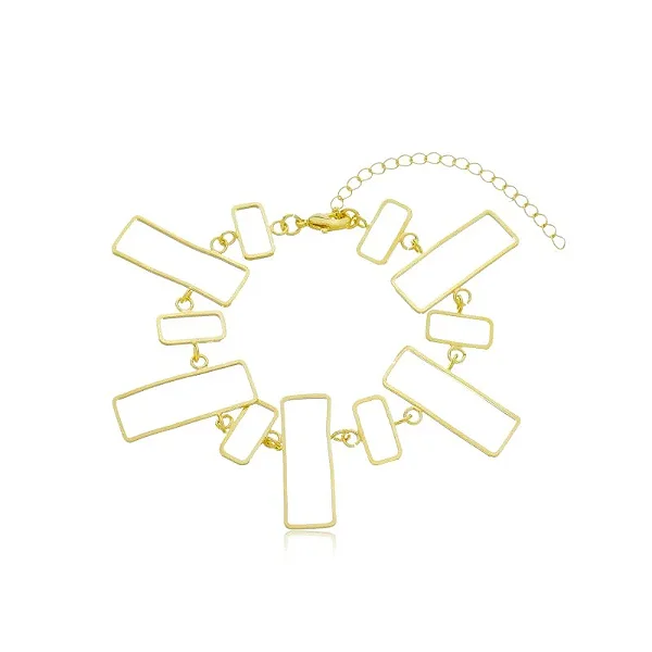 PULSEIRA PAIS E FILHOS VAZADO BANHADA A OURO 18K
