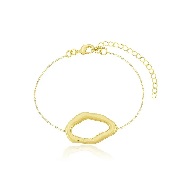 PULSEIRA ONDAS ABSTRATAS VAZADO BANHADA A OURO 18K