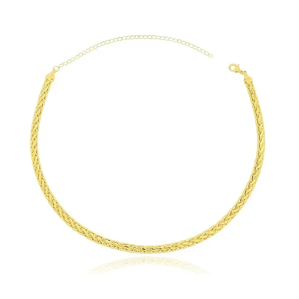 CHOKER CORRENTE CONTÍNUA BANHADO A OURO 18K