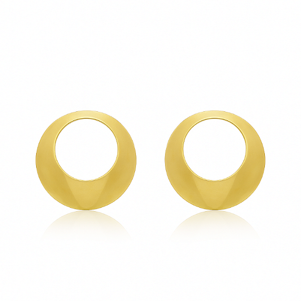 BRINCO LUA ESFERA VAZADO BANHADO A OURO 18K