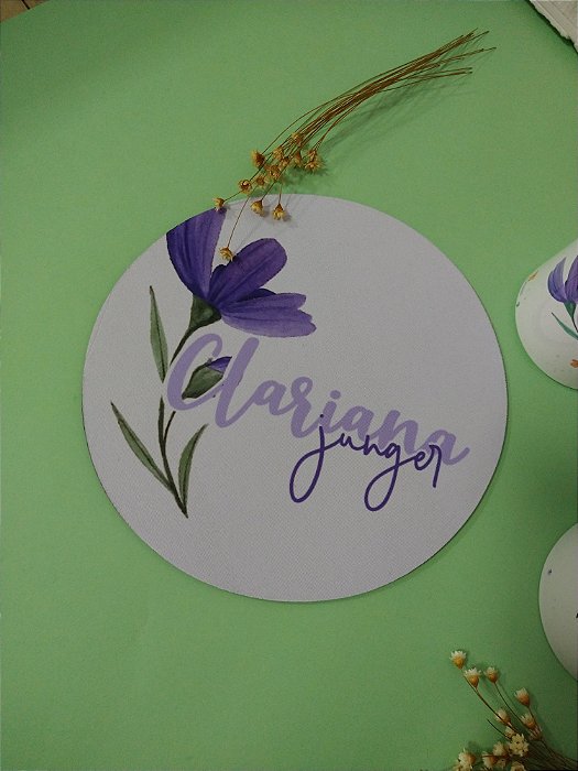 Mousepad Redondo Floral Personalizado