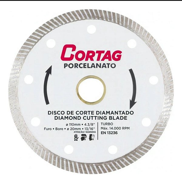 DISCO DIAMANTADO TURBO PORCELATO CORTAG 110MM