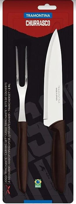 Jogo Tramontina Trinchante 2Peças – Faca 7″ +Garfo /Aço Inox