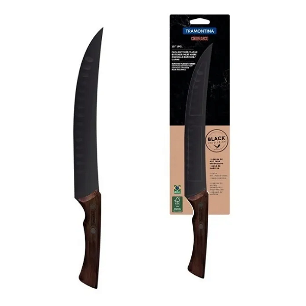 Faca Tramontina Butcher Carne Coleção Black 10” Profissional