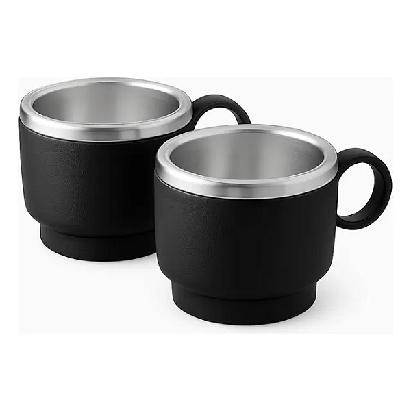 XICARAS PARA CAFÉ/CHÁ INOX TRAMONTINA PRETA 2 PEÇAS 80ML