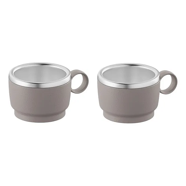 Xicaras Para Café/chá Inox Tramontina Gray 2 Peças 80ml