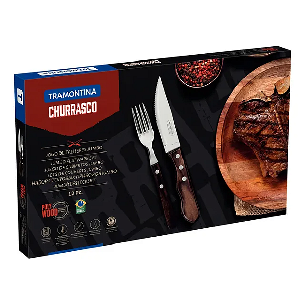 KIT CHURRASCO INOX 12PC POLYWCAS TRAMONTINA