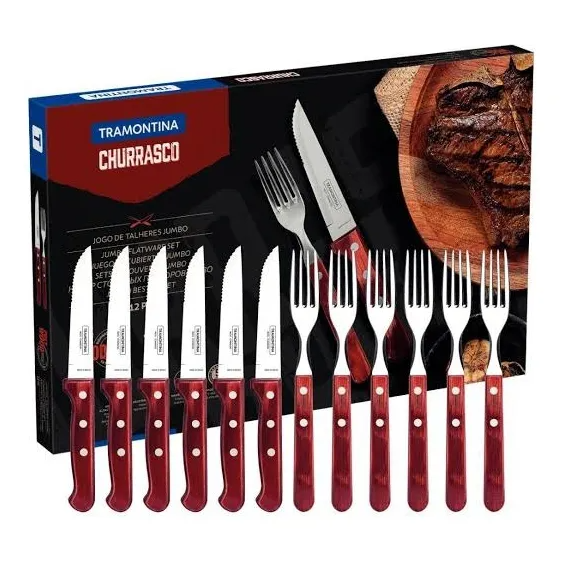 KIT CHURRASCO INOX 12PC VERMELHO TRAMONTINA