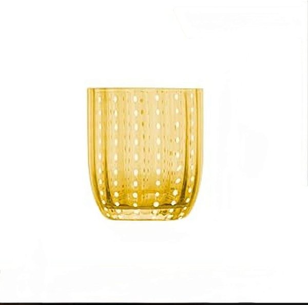 Copos de Vidro Âmbar com Poás Brancos Wolff – Jogo com 2 unidades (300ml cada)