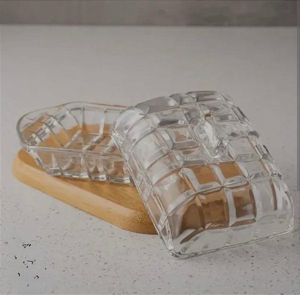 Manteigueira de Cristal Deli Diamond – 17cm x 10,5cm x 8cm