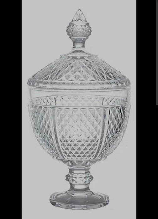 Potiche de Cristal com Pé Bico de Jaca Perseu – 15cm x 28cm