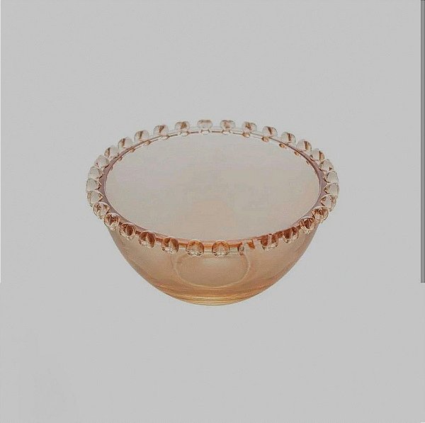 BOWL CRISTAL DE CHUMBO CORACAO AMBAR METALIZADO 13X6,5CM