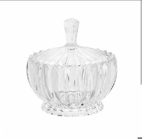 POTICHE DECORATIVO CRISTAL DE CHUMBO C/TAMPA GENEVA 11X11CM