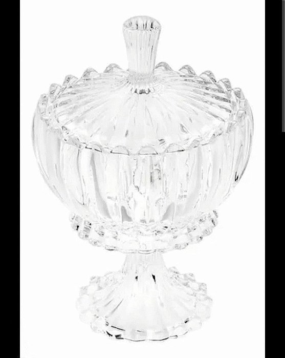 POTICHE DECORATIVO CRISTAL DE CHUMBO C/PE E TAMPA GENEVA 11X18CM