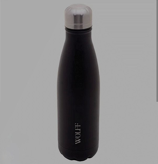 GARRAFA TERMICA DE ACO INOX PAREDE DUPLA ICE PRETA 500ML