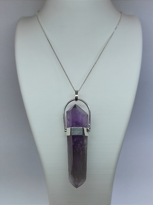 Colar Ametista Duas Pontas