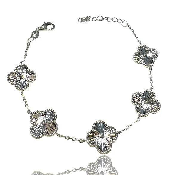 Pulseira trevo aço