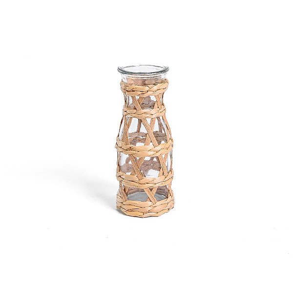 Garrafa de Vidro em Palha Trançada