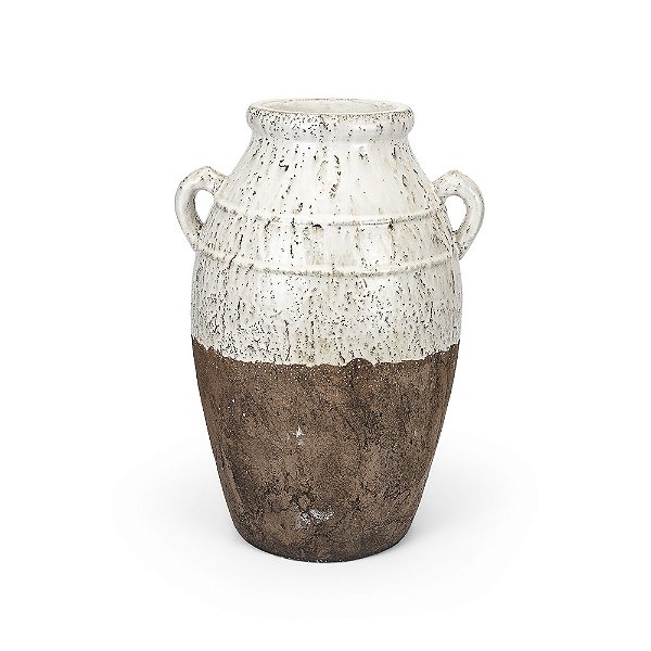 Urna Cerâmica Alto Rustico Bicolor Egeo