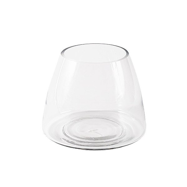 Vaso Abaulado Transparente de Vidro