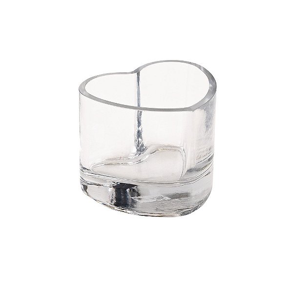 Vaso Coração Baixo de Vidro - P