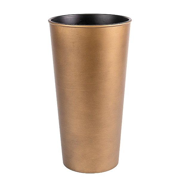 Vaso Trabalhado Decorativo Leuca Ouro - M