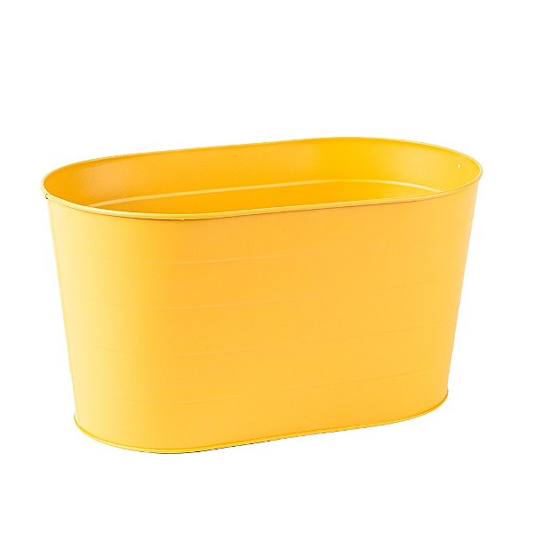 Cachepot Metal Duplo Camadas Amarelo