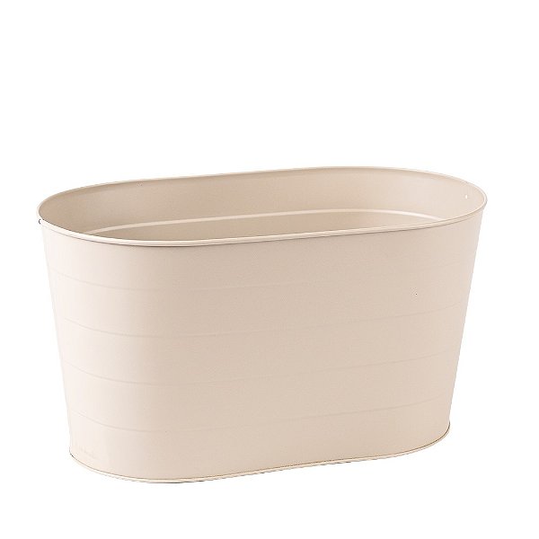 Cachepot Metal Duplo Camadas Creme