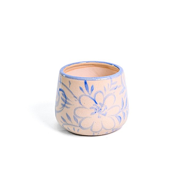 Vaso de Cerâmica Estampado Floral