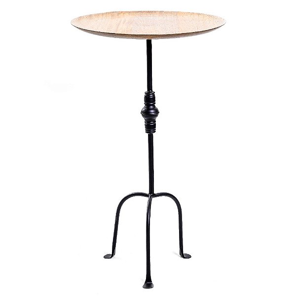 Mesa de Madeira Fixa com Pé de Ferro