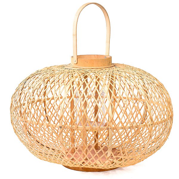 Luminaria De Bambu Oval G