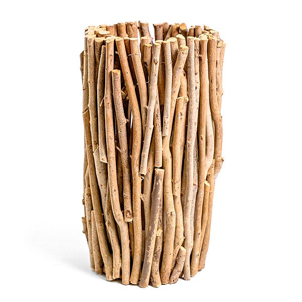 Vaso De Madeira Alto Com Galhos