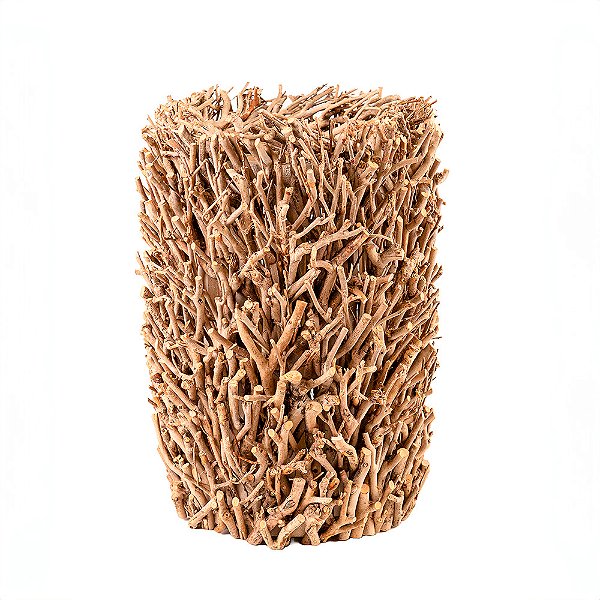 Vaso Cachepot Alto Galhos De Madeira Decoração