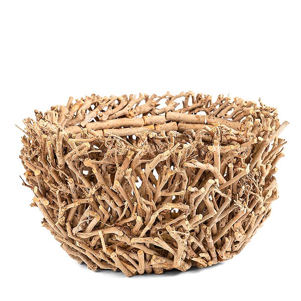 Vaso Cachepot Baixo Galhos De Madeira Decoração