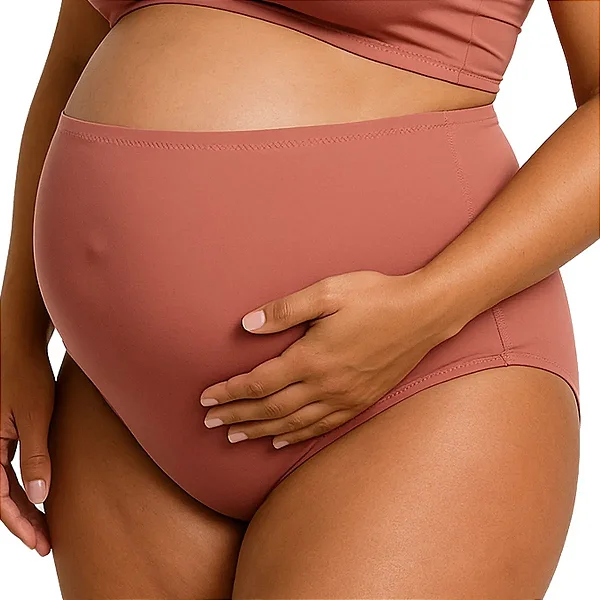 Calcinha Gestante Cintura Alta em Microfibra com Formato Anatômico