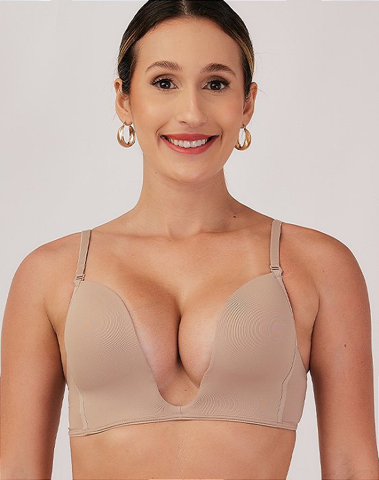 Sutiã Bojo Decote Profundo Magico Push Up Efeito Silicone