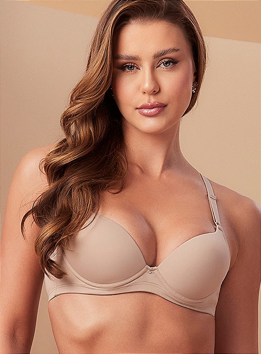 Sutiã com Bojo Soft e Fechamento Triplo em Microfibra